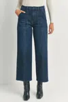 Just Black Denim Utility Full Length Jeans In Dark Denim In Blue