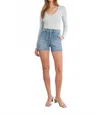 Just Black Denim Utility Shorts In Light Denim In Blue