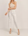 Just Black Denim Utility Wide Leg Jeans In Off White In White