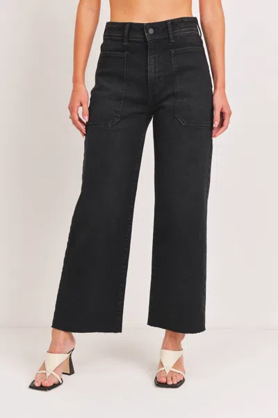 JUST BLACK DENIM UTILITY WIDE LEG JEANS IN WASHED BLACK