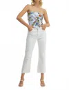 Just Black Denim Vintage Cropped Flare Jean In White In White