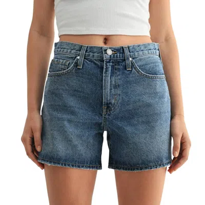Just Black Denim Vintage High-rise Mom Shorts In Medium Wash In Blue