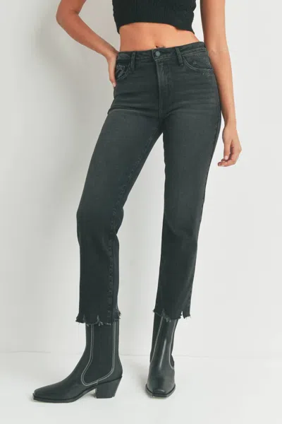 Just Black Denim Vintage Straight Jean In Black