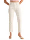Just Black Denim Vintage Straight Jean In Optic White In White
