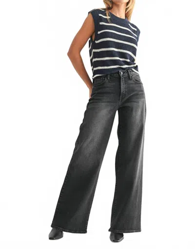 Just Black Denim Wide-leg High Rise Denim In Black