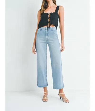 Just Black Denim Wide Leg Pant In Light Denim In Blue