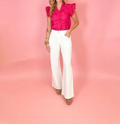 Just Black Denim Winnie Wide Leg Flare In White