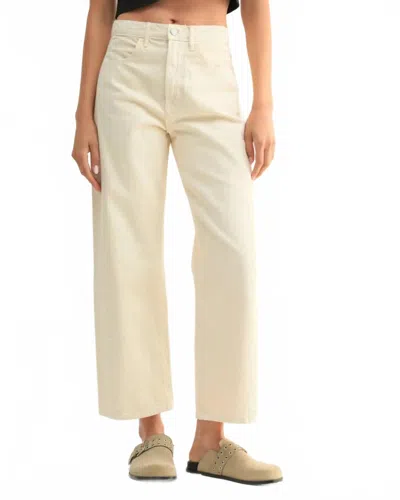 Just Black Denim Women's Barrel Jean Twist In White In Neutral