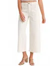 Just Black Denim Women's Coastal Dream Cropped Wide Leg Jeans In White In Neutral