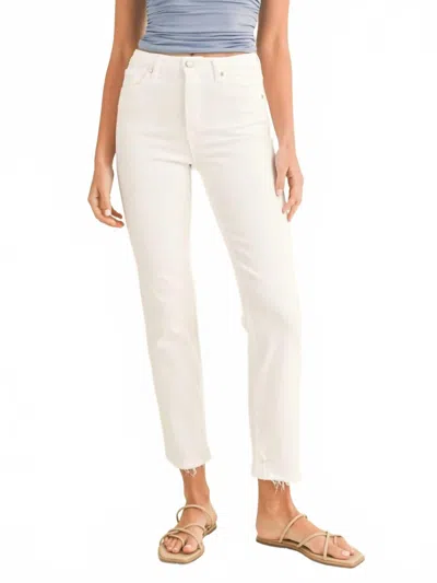 Just Black Denim Women's Hem Detail Jeans In White