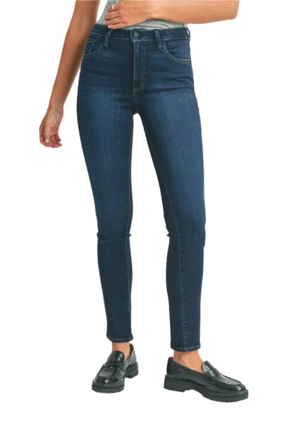 Just Black Denim Women's Slim Straight Jeans In Dark Denim In Blue