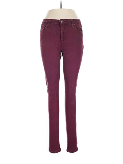Pre-owned Just Black Jeggings In Burgundy