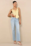 Just Black Trending Intention Light Wash Slim Palazzo Jeans In Blue