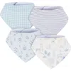 Just Born Bandana Bibs 4-pack Tans In Multi