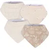 Just Born Kids'  Bandana Bibs 4-pack Tans In Multi