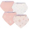 Just Born Kids'  Bandana Bibs 4-pack Tans In Pink