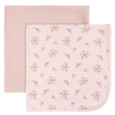 Just Born Blue Cotton Blankets 2-pack Set In Pink