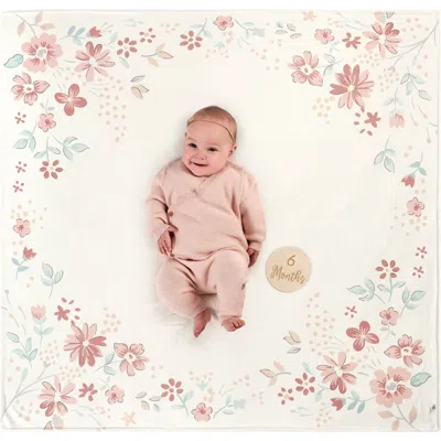 Just Born Babies'  Floral & Wood Milestone Gift Set In White