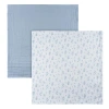 Just Born Muslin Swaddle Blue Blankets 2-pack In Blue