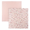 Just Born Muslin Swaddle Pink Floral Blankets 2-pack In Pink