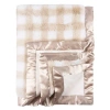 Just Born Plaid Plush Blanket With Satin Trim In Brown