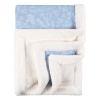 Just Born Plush Blanket With Fleece Trim In White