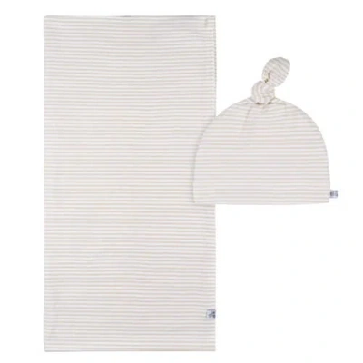 Just Born Swaddle Blanket & Hat Set, One Size In Brown