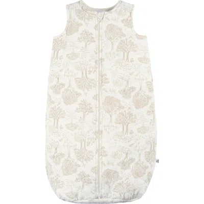 Just Born Tan Sleeveless Wearable Blanket In White