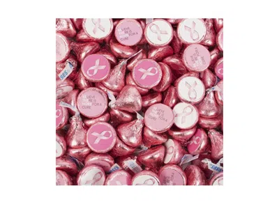 Just Candy 100 Pcs Breast Cancer Awareness Candy Chocolate Hershey's Kisses (1lb) No Assembly Required In Assorted Pre-pack