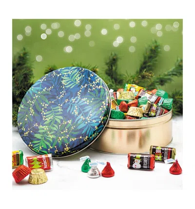 Just Candy 104 Pcs Christmas Gift Tin With Hershey's Holiday Chocolate Candy Mix (1.5 Lb) In Assorted Pre-pack