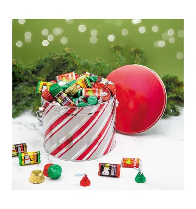 Just Candy 188 Pcs Christmas Gift Tin With Hershey's Holiday Chocolate Candy Mix (2.7 Lbs) In Assorted Pre-pack