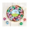 Just Candy Easter Candy Gift Tin With Chocolate Lindor Truffles By Lindt Large Plastic Tin With Sticker - Bunny In Assorted Pre-pack