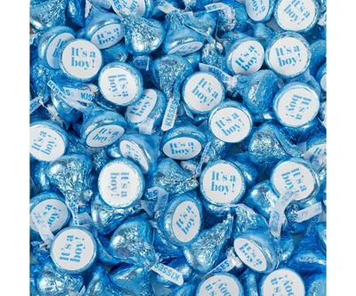 Just Candy 100 Pcs It's A Boy Baby Shower Candy Blue Hershey's Kisses Milk Chocolate (1lb, Approx. 100 Pcs)