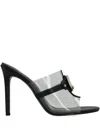 Just Cavalli 100mm Logo-plaque Clear-panel Mules In White