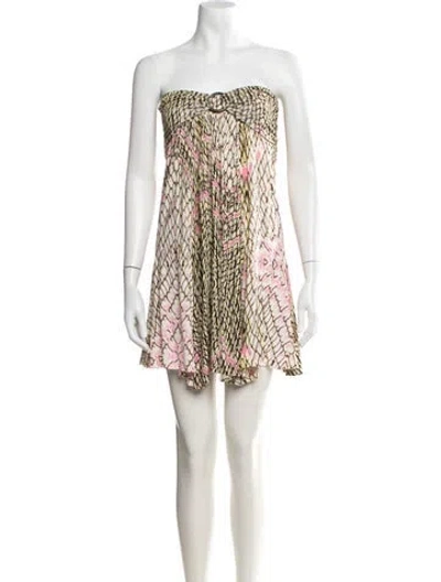 Pre-owned Just Cavalli 2008 Mini Dress In Neutrals