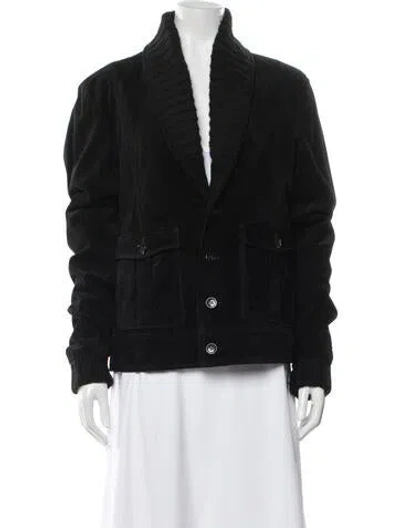 Pre-owned Just Cavalli 2011 Leather Coat In Black