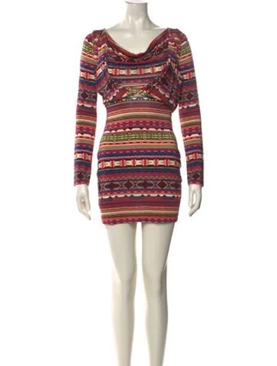 Pre-owned Just Cavalli 2012 Mini Dress In Red