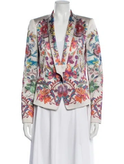 Pre-owned Just Cavalli 2014 Floral Print Jacket In Purple