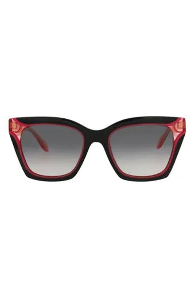 Just Cavalli 52mm Cat Eye Sunglasses In Black Rose Smoke