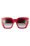 Just Cavalli 53mm Oversize Square Sunglasses In Red Red Smoke