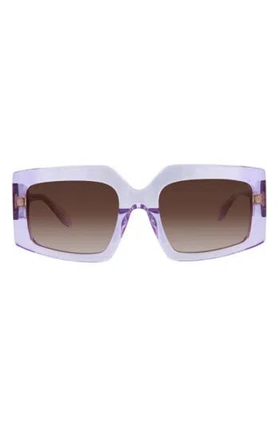 Just Cavalli Square-frame Acetate Sunglasses Woman Sunglasses Purple Size 54 Acetate In Violet Violet Brown