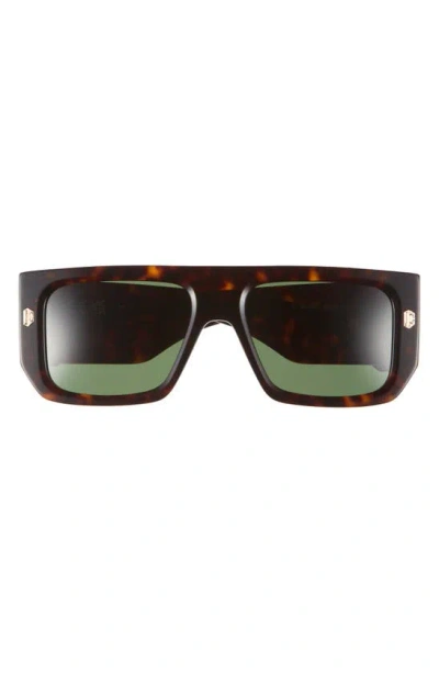 Just Cavalli 56mm Aviator Sunglasses In Dark Havana Dark Havana Green