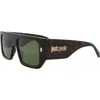 Just Cavalli 56mm Rectangular Sunglasses In Havana Havana Green