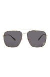 Just Cavalli Aviator-frame Metal Sunglasses In Gold Gold Smoke