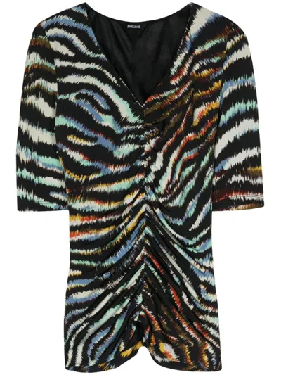 Just Cavalli Abstract Patterned Ruched In Multi