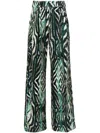Just Cavalli Abstract-print Trousers In Green