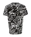 Just Cavalli Abstract Striped Printed T-shirt In Black