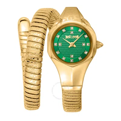 Just Cavalli Amalfi Quartz Green Dial Ladies Watch Jc1l270m0035 In Gold Tone / Green / Yellow