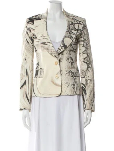 Pre-owned Just Cavalli Animal Print Blazer In Neutral