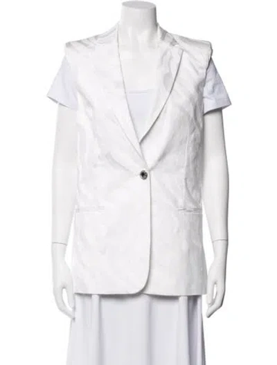 Pre-owned Just Cavalli Animal Print Blazer In White
